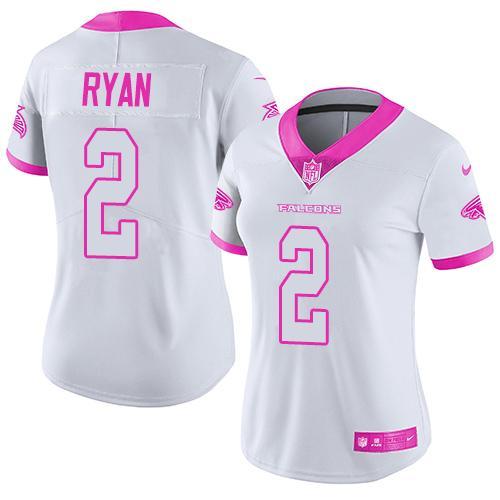 Women White Pink Limited Rush jerseys-012